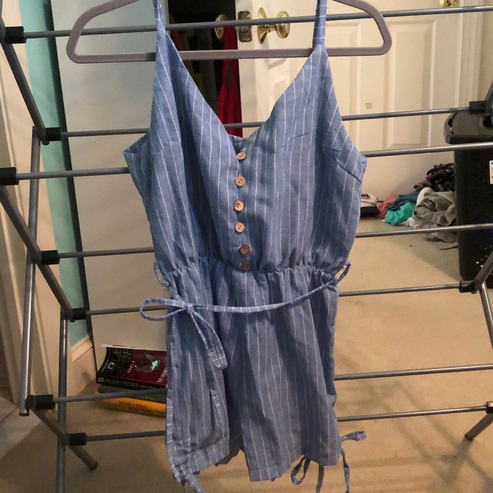 White/Blue Romper